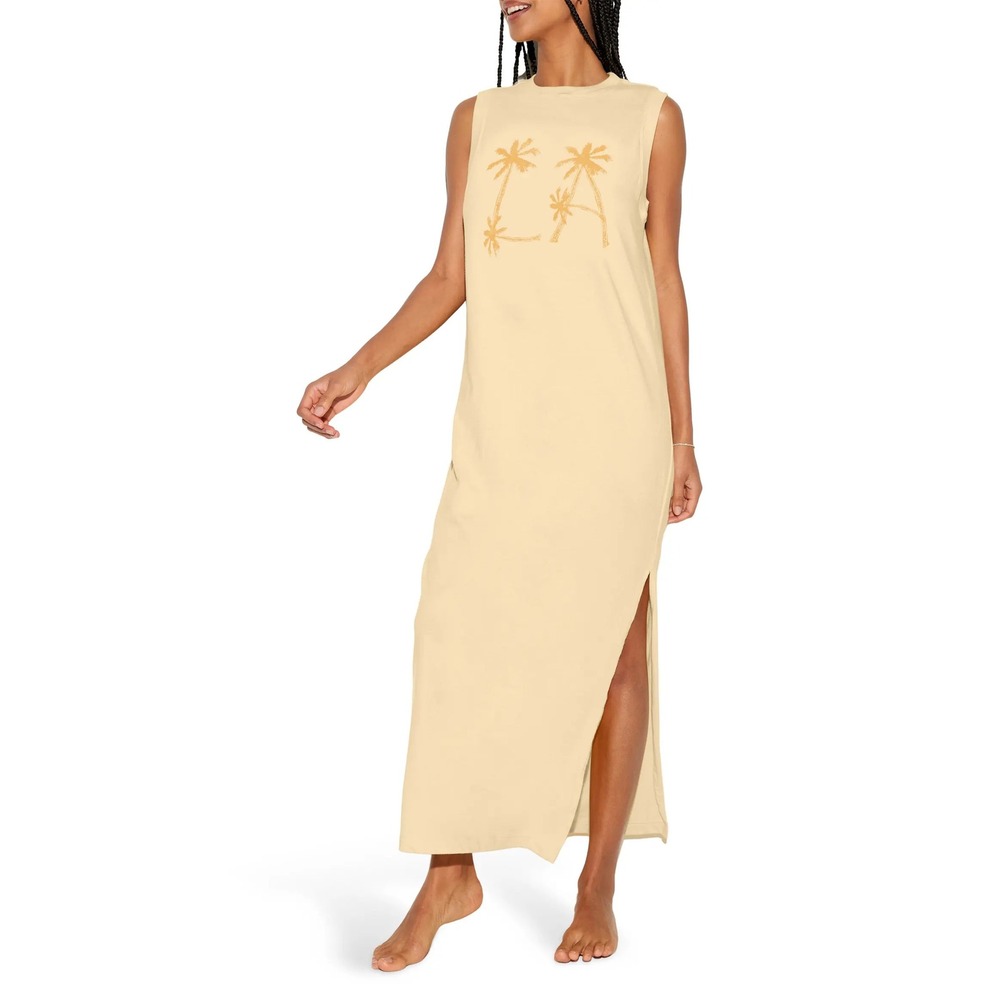 Spiritual Gangster Womens Size Small LA Mulholland Dress Yellow Palm Tree NEW - Picture 9 of 10